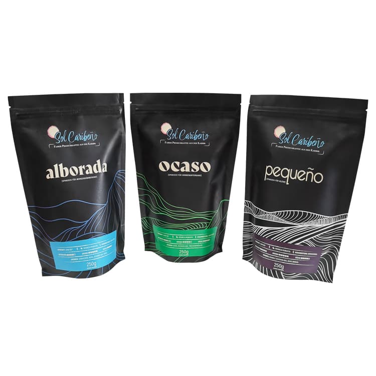 250g Digital Printed Kraft Stand-Up Coffee Pouch with Valve & Zipper – custom coffee packaging