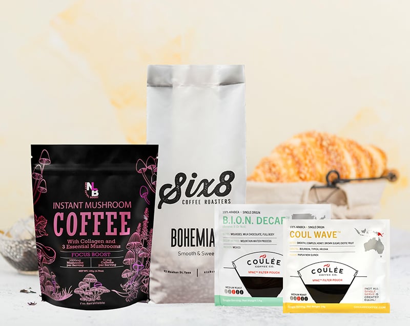 Recyclable coffee bag projects in several finished formats