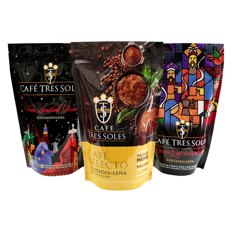 Digital Printed 16oz Stand-Up Coffee Pouch with Valve – custom coffee packaging